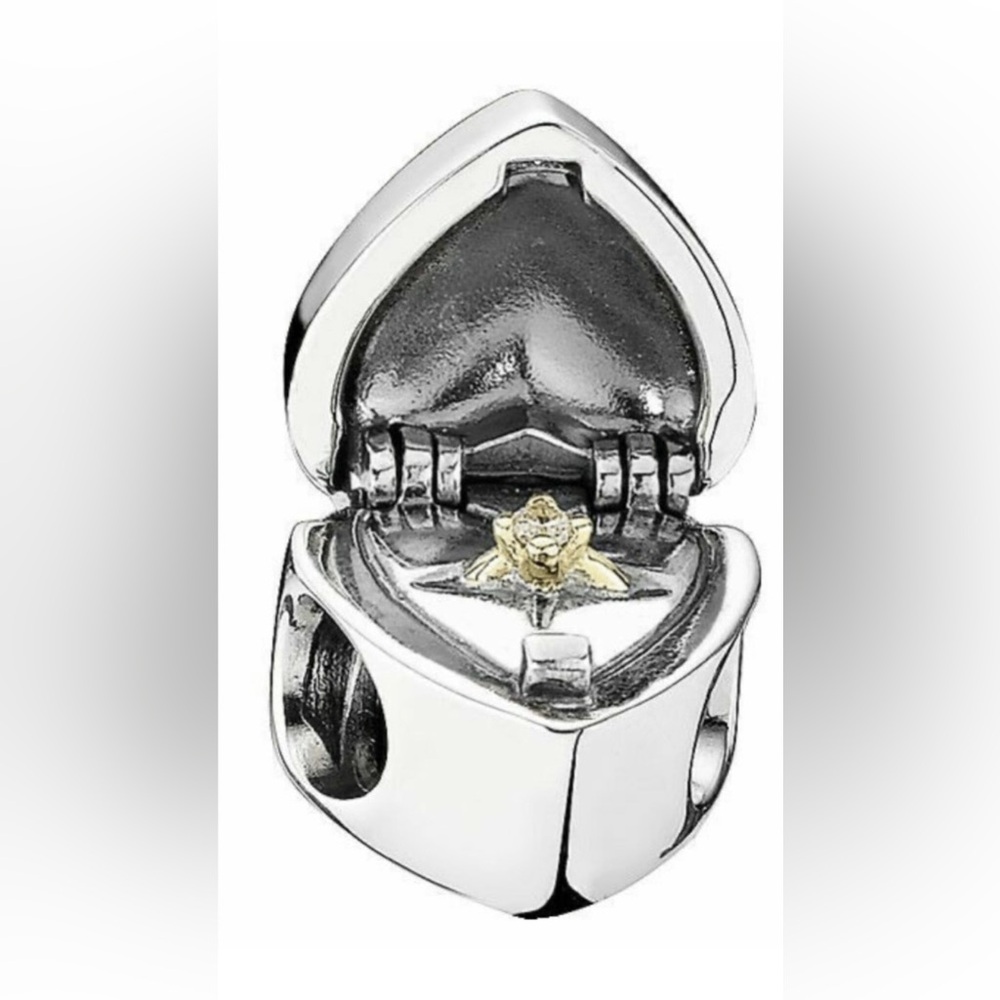 Authentic PANDORA Sterling Silver Proposal Heart-Shaped Ring Box
